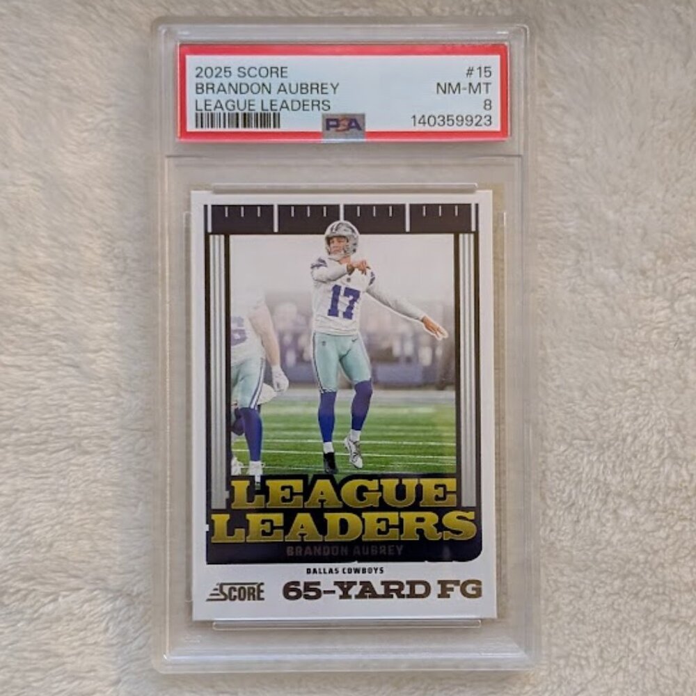 O1D 2025 SCORE Brandon Aubrey League Leaders #15 Grade NM-MT8